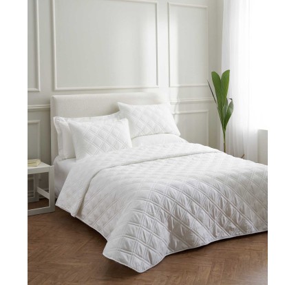 Κουβερλί King Size Βαμβακοσατέν Vesta Athena-300 White