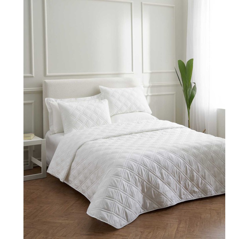 Κουβερλί King Size Βαμβακοσατέν Vesta Athena-300 White
