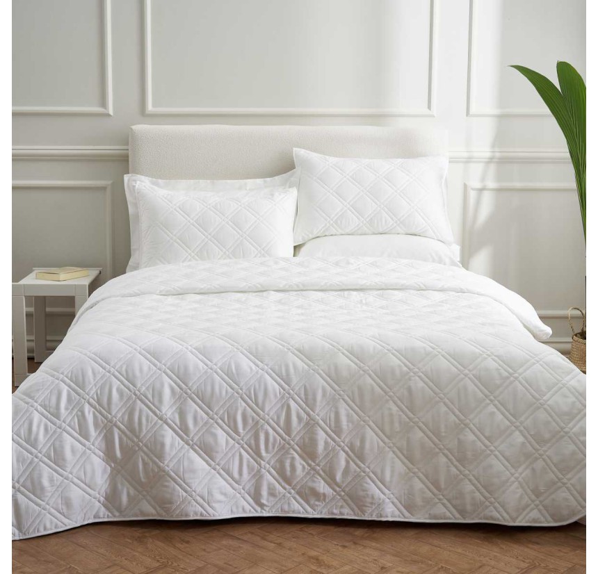 Κουβερλί King Size Βαμβακοσατέν Vesta Athena-300 White