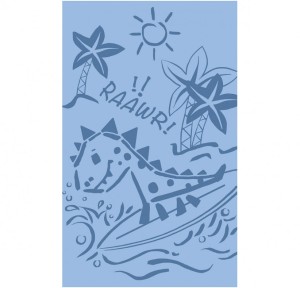 Παιδική Πετσέτα Θαλάσσης 70x 120 Melinen Dinosaur Surfer Blue