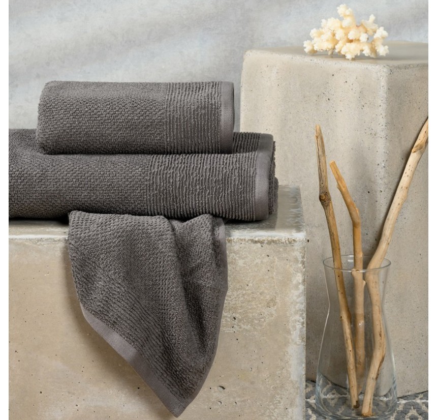 Σετ Πετσέτες 3τμχ Melinen Haus Dark Grey