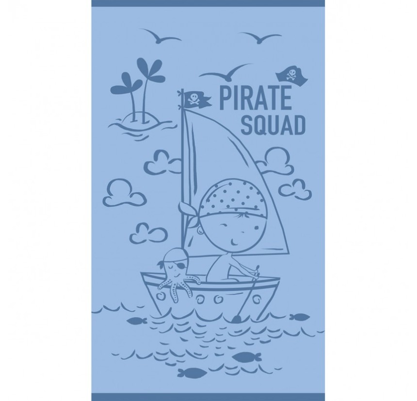 Παιδική Πετσέτα Θαλάσσης 70x 120 Melinen Pirate Squad Blue Παιδική Πετσέτα Θαλάσσης 70x 120 Melinen Pirate Squad Blue