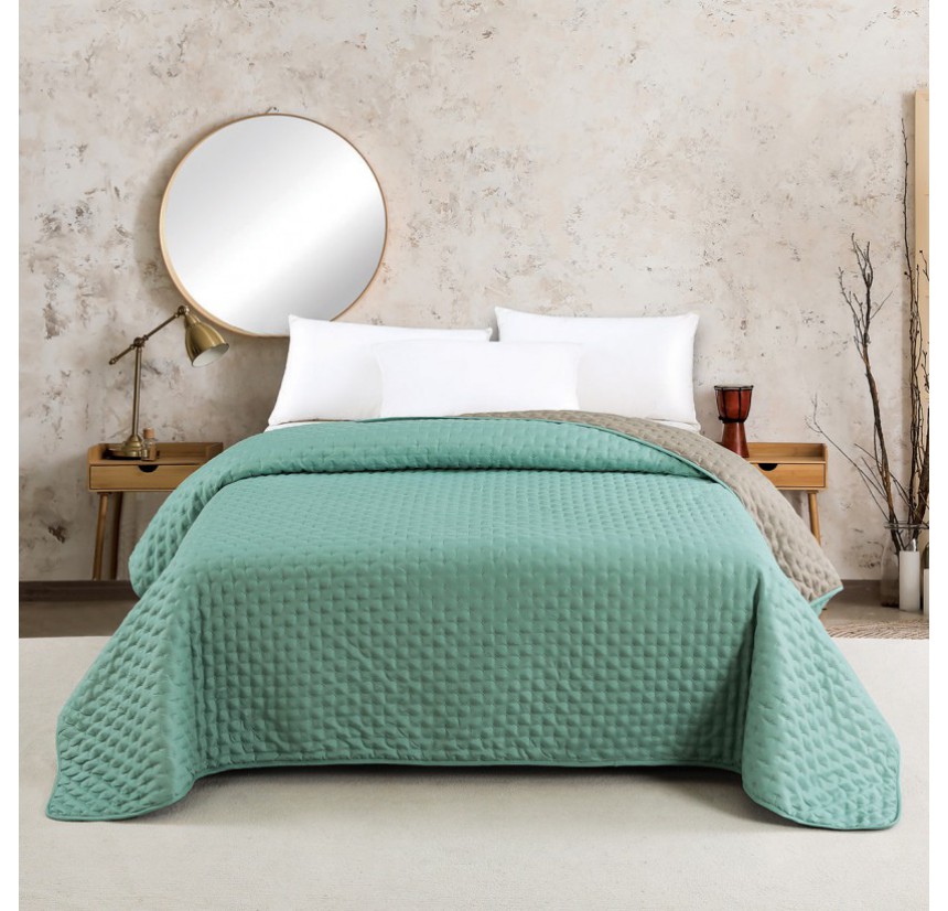 Κουβερλί King Size Melinen Renzo Aqua/ Dark Grey