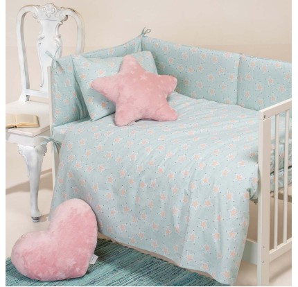 Σεντόνι Λίκνου Melinen Mini Stars Aqua Σεντόνι Λίκνου Melinen Mini Stars Aqua