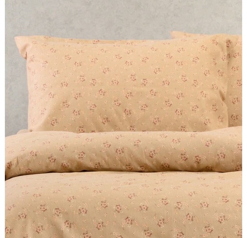 Σεντόνια Μονά (Σετ) Φανελένια Melinen Fay Beige
