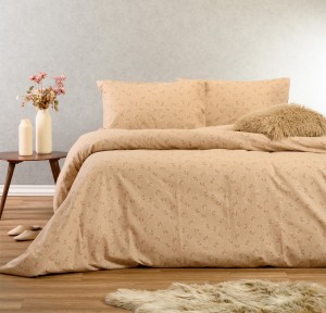 Σεντόνια Μονά (Σετ) Φανελένια Melinen Fay Beige