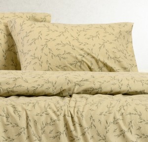 Σεντόνια Μονά (Σετ) Φανελένια Melinen Poppy Pastel Olive
