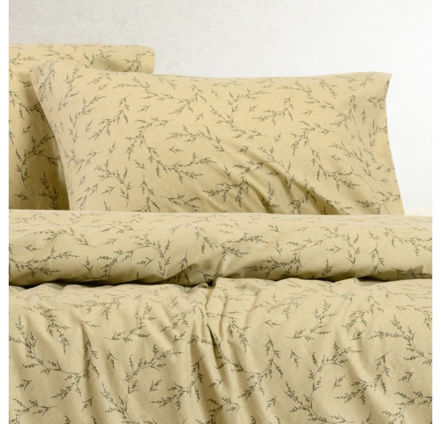 Σεντόνια Μονά (Σετ) Φανελένια Melinen Poppy Pastel Olive
