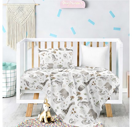 Σεντόνια Κούνιας (Σετ) Melinen Prime Line Baby Jungle