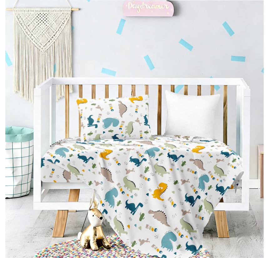 Σεντόνια Κούνιας (Σετ) Melinen Prime Line Baby Dino