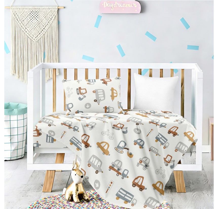 Σεντόνια Κούνιας (Σετ) Melinen Prime Line Baby Let's Ride