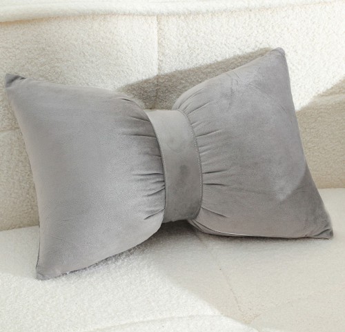 Διακοσμητικό Μαξιλάρι 50x35 Melinen Bow Silver