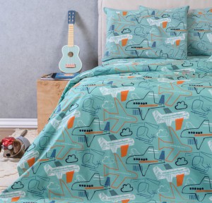 Σεντόνια Μονά (Σετ) Melinen Kids Line Planeur