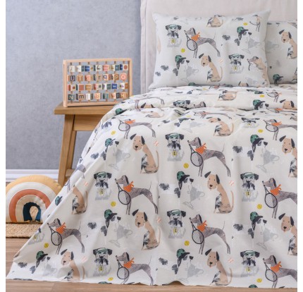 Σεντόνια Μονά (Σετ) Melinen Kids Line Doggy