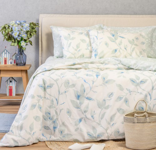 Σεντόνια King Size (Σετ) με Λάστιχο Melinen Ultra Line Pearl Blue