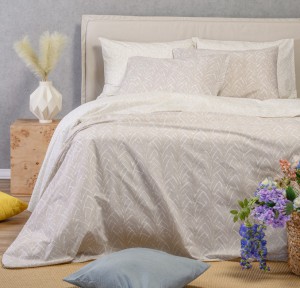 Σεντόνια Διπλά (Σετ) Melinen Ultra Line Coral Light Grey