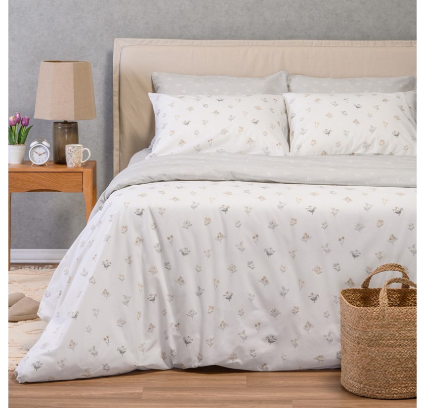 Σεντόνια Μονά (Σετ) Melinen Ultra Line Spring Light Grey