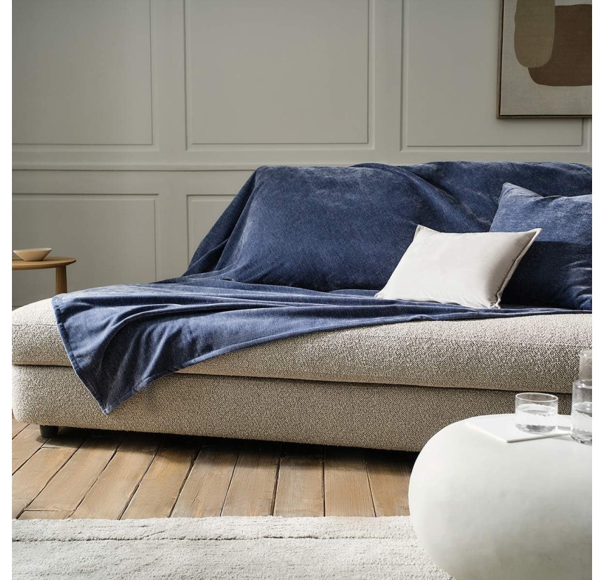 Ριχτάρι Διθέσιου Καναπέ 180x250cm Gofis Home Luna Grey Blue 427/09