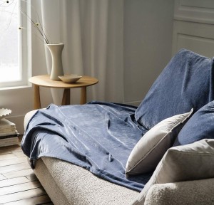 Ριχτάρι Διθέσιου Καναπέ 180x250cm Gofis Home Luna Grey Blue 427/09