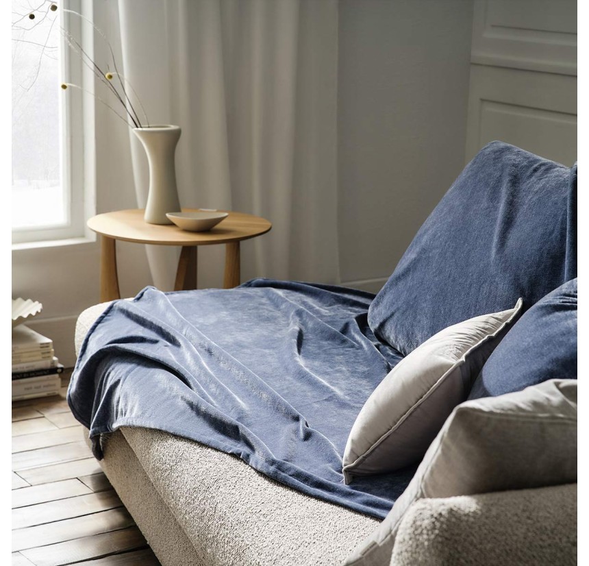 Ριχτάρι Διθέσιου Καναπέ 180x250cm Gofis Home Luna Grey Blue 427/09