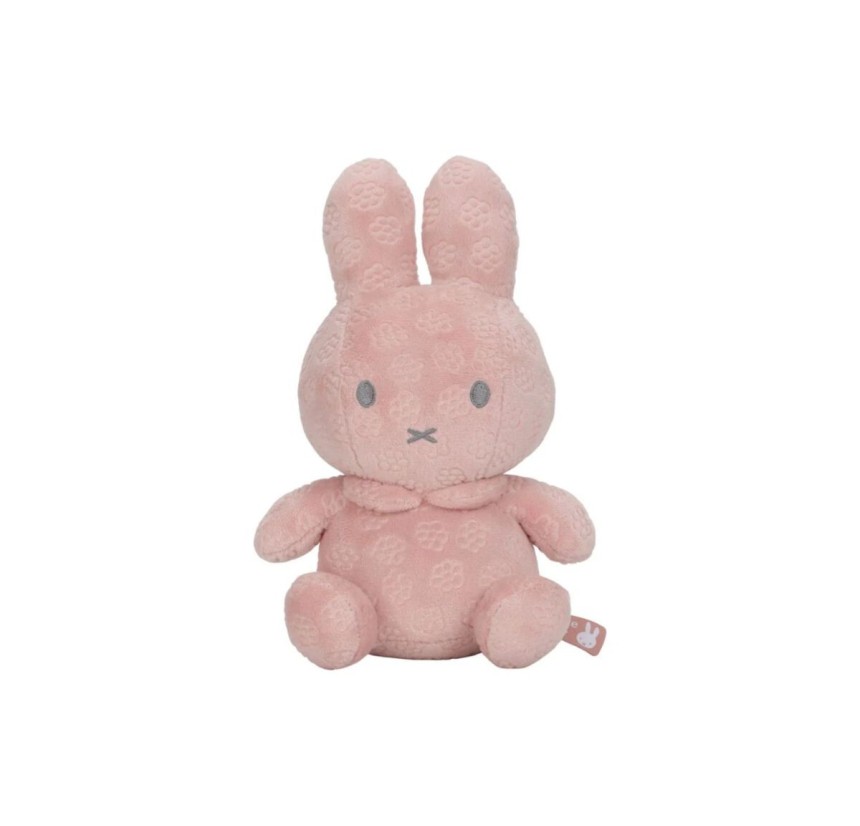 Λούτρινο Miffy Flowers Βελουτέ Ροζ 20cm με Εσωτερικό Κουδουνάκι