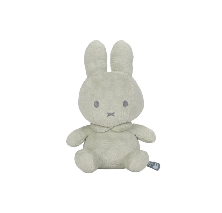 Λούτρινο Miffy Flowers Βελουτέ Πράσινο 20cm με Εσωτερικό Κουδουνάκι