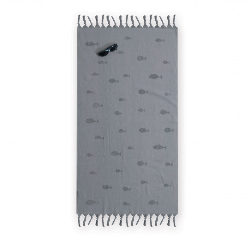 Παιδική Πετσέτα Θαλάσσης Nef-Nef Ocean Fish 70x 120 Grey
