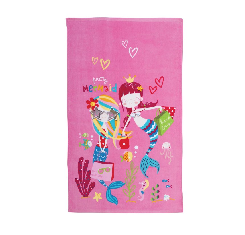 Παιδική Πετσέτα Θαλάσσης Nef-Nef Fashion Mermaids 70x 120 Pink