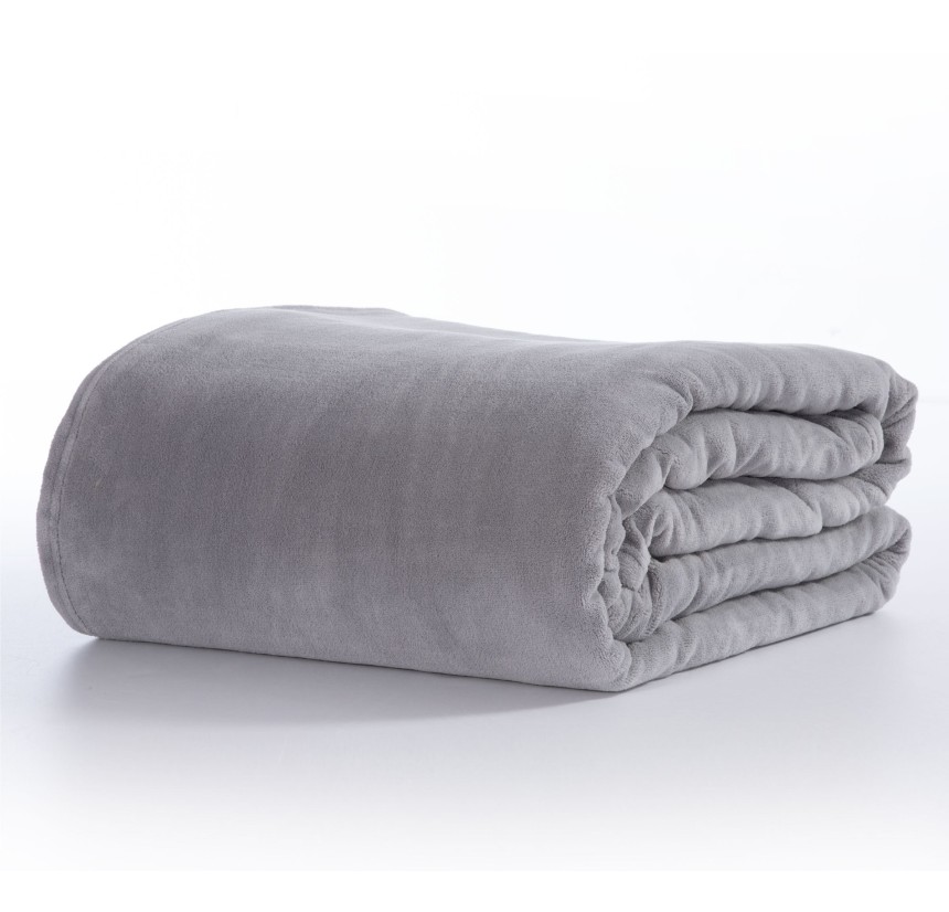 Κουβέρτα Fleece Μονή  Nef - Nef Cozy Light Grey