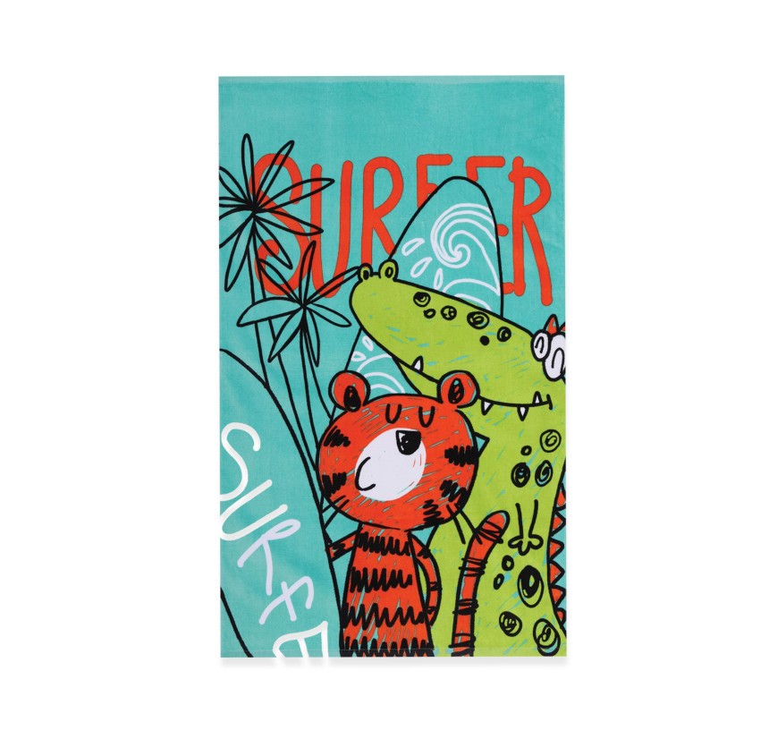 Παιδική Πετσέτα Θαλάσσης Nef-Nef Jungle Surfers 70x 120 Green