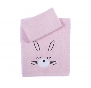 Παιδικές Πετσέτες Σετ (2τμχ) Nef- Nef I Love Bunnies Pink