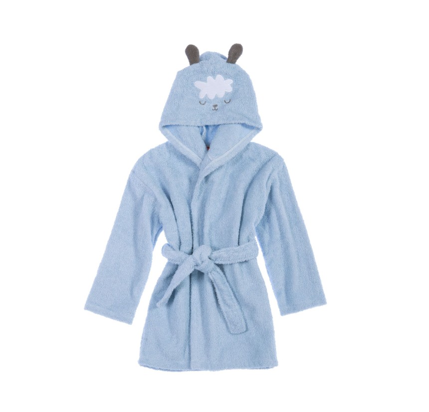 Βρεφικό Μπουρνούζι Με Κουκούλα Nef-Nef Sweet Sheep Light Blue Νο2 - Νο4