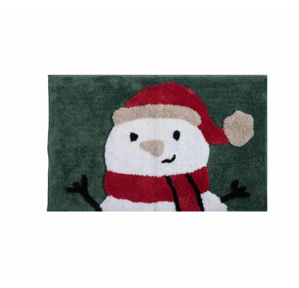 Χαλάκι Μπάνιου Nef-Nef Happy Snowman 50x80 Green Χαλάκι Μπάνιου Nef-Nef Happy Snowman 50x80 Green
