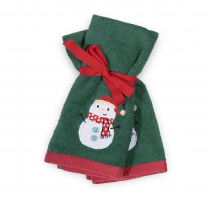 Χριστουγεννιάτικες Πετσέτες Σετ 2τμχ Nef-Nef Funny Snowman Green