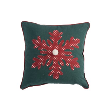 Χριστουγεννιάτικο Διακοσμητικό Μαξιλάρι (45x 45) Nef- Nef Happy Snowflake Green