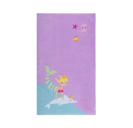 Παιδική Πετσέτα Θαλάσσης Nef-Nef Mermaid Having Fun 70x 120 Lilac