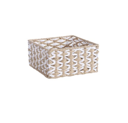 Καλάθι Από Πλεγμένο Χαρτί 23x23x12 Nef-Nef Vinci Natural
