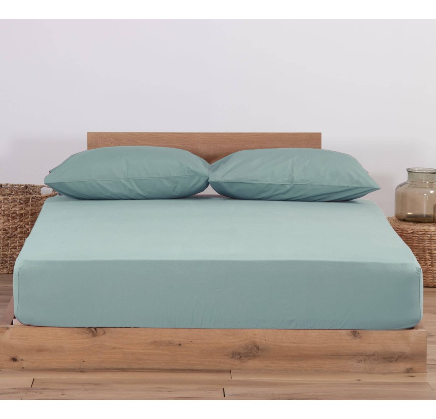 Σεντόνι Μακό Μονό με Λάστιχο Jersey 1.00x 2.00 +30 Nef - Nef Mint Σεντόνι Μακό Μονό με Λάστιχο Jersey 1.00x 2.00 +30 Nef - Nef Mint