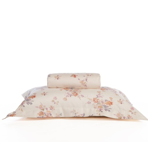 Παπλωματοθήκη Υπέρδιπλη (ΣΕΤ) Βαμβακοσατέν Nef - Nef Lefebr Ecru/ Rose