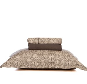 Σεντόνια Υπέρδιπλα (Σετ) Βαμβακοσατέν Nef - Nef Cardynal Beige/ Grey Σεντόνια Υπέρδιπλα (Σετ) Βαμβακοσατέν Nef - Nef Cardynal Beige/ Grey