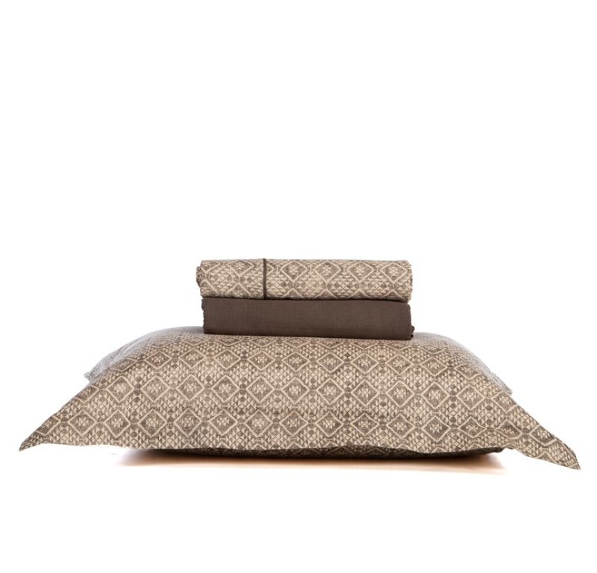 Σεντόνια Υπέρδιπλα (Σετ) Βαμβακοσατέν Nef - Nef Cardynal Beige/ Grey Σεντόνια Υπέρδιπλα (Σετ) Βαμβακοσατέν Nef - Nef Cardynal Beige/ Grey