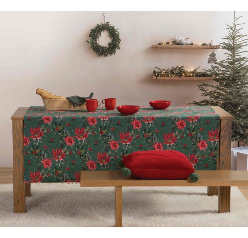 Χριστουγεννιάτικο Τραπεζομάντηλο (140x 240) Nef - Nef Mistletoe Green