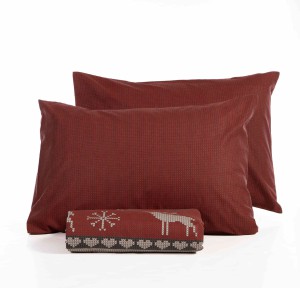 Παπλωματοθήκη Υπέρδιπλη Φανελένια (Σετ) Nef-Nef Tinsel Bordo