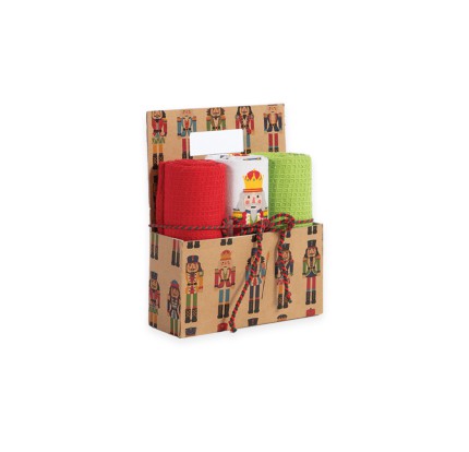 Χριστουγεννιάτικο Καλάθι με Ποτηρόπανα Σετ 3τμχ Nutcracker Multi Χριστουγεννιάτικο Καλάθι με Ποτηρόπανα Σετ 3τμχ Nutcracker Multi