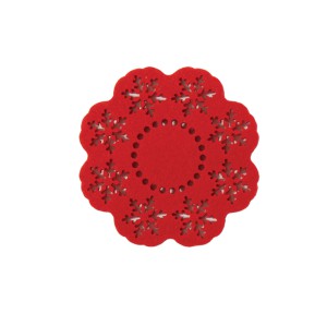 Χριστουγενιάτικο Σουβέρ Σετ 4τμχ Snow Felt Red Χριστουγενιάτικο Σουβέρ Σετ 4τμχ Snow Felt Red