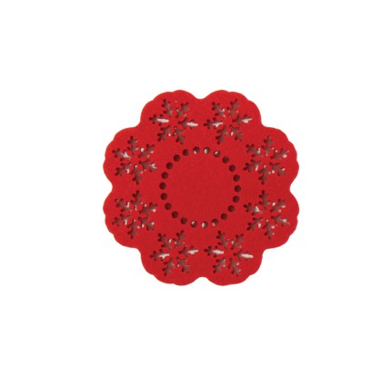 Χριστουγενιάτικο Σουβέρ Σετ 4τμχ Snow Felt Red