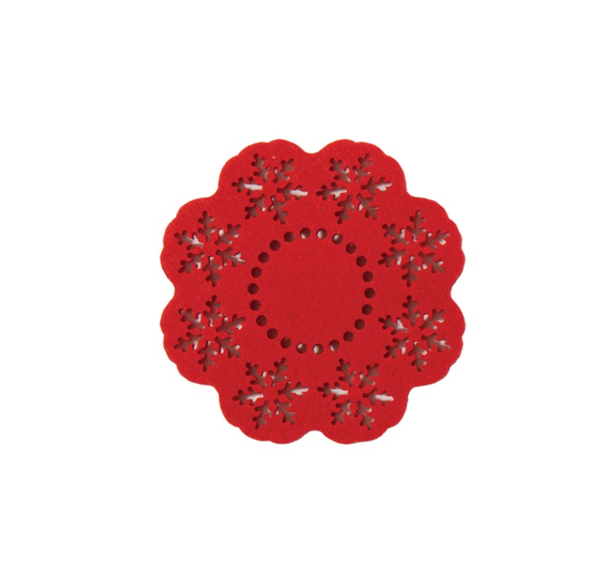 Χριστουγενιάτικο Σουβέρ Σετ 4τμχ Snow Felt Red Χριστουγενιάτικο Σουβέρ Σετ 4τμχ Snow Felt Red