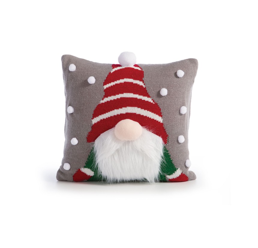 Χριστουγεννιάτικη Διακοσμητική Μαξιλαροθήκη  (45x 45) Nef- Nef Gnome Pom Poms Grey