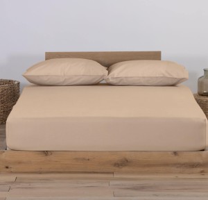 Σεντόνι Μακό Διπλό με Λάστιχο Jersey 1.40x 2.00 +30 Nef - Nef Beige
