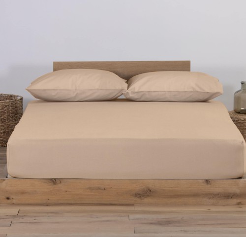 Σεντόνι Μακό Διπλό με Λάστιχο Jersey 1.40x 2.00 +30 Nef - Nef Beige